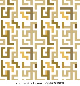 Ornamental beautiful greek key meanders golden colors seamless pattern. Modern patterned vector background. Colorful ancient greece style lines ornaments. Isolated design on white. Endless texture.