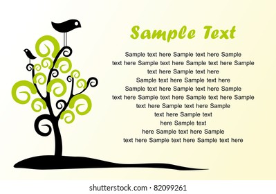 ornamental birds in the tree, vector
