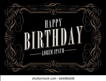 ornamental birthday greetings template vector