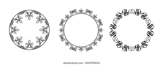 Ornamental Black Circular Frame Collection