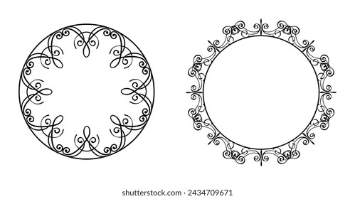 Ornamental Black Circular Frame Collection