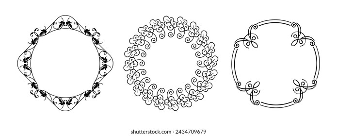 Ornamental Black Circular Frame Collection