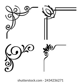 Ornamental Black Corner Frame collection