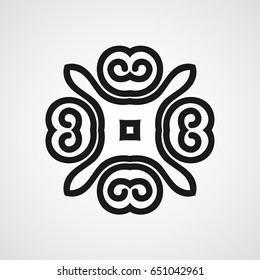Ornamental black logo template design. Vector symbol