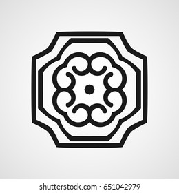 Ornamental black logo template design. Vector symbol