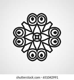 Ornamental black logo template design. Vector symbol