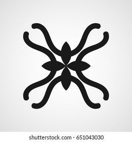 Ornamental black logo template design. Vector symbol