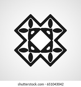 Ornamental black logo template design. Vector symbol