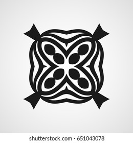 Ornamental black logo template design. Vector symbol