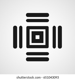 Ornamental black logo template design. Vector symbol