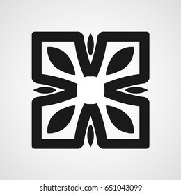 Ornamental black logo template design. Vector symbol