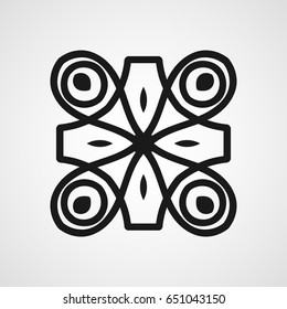 Ornamental black logo template design. Vector symbol