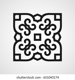 Ornamental black logo template design. Vector symbol