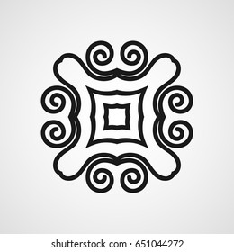 Ornamental black logo template design. Vector symbol