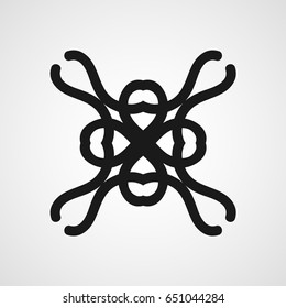 Ornamental black logo template design. Vector symbol