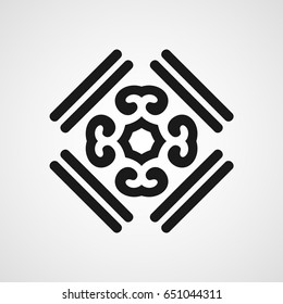 Ornamental black logo template design. Vector symbol