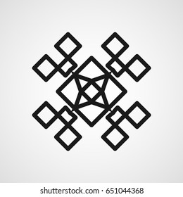 Design de modelo de logotipo preto ornamental. Símbolo de vetor