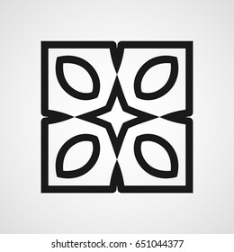 Ornamental black logo template design. Vector symbol