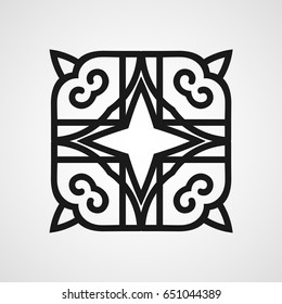 Ornamental black logo template design. Vector symbol