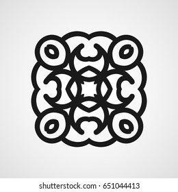 Ornamental black logo template design. Vector symbol