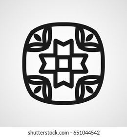 Ornamental black logo template design. Vector symbol