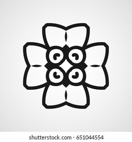 Ornamental black logo template design. Vector symbol
