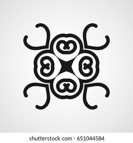 Ornamental black logo template design. Vector symbol