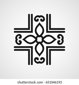 Ornamental black logo template design