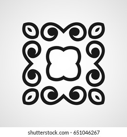 Ornamental black logo template design