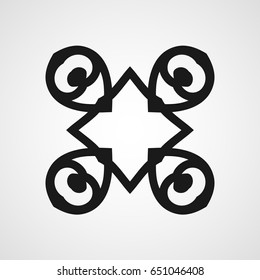 Ornamental black logo template design