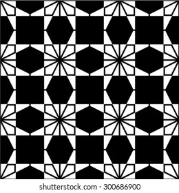 Ornamental black and white seamless pattern. Vector abstract background