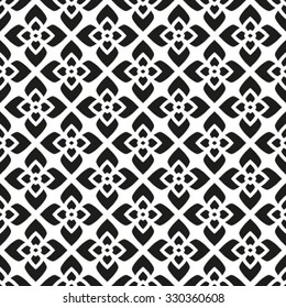 Ornamental black and white seamless pattern. Vector abstract background