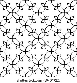 Ornamental black and white seamless pattern. Vector abstract background