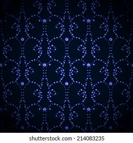 Ornamental blue pattern. Vector abstract background.