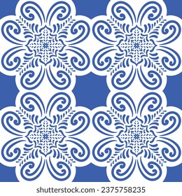 Blau-Weiß-Ziermuster für jede Dekoration.