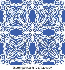 Ornamental blue and white patterns for any decor.