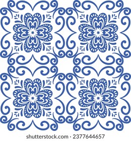 Blau-Weiß-Ziermuster für jede Dekoration.