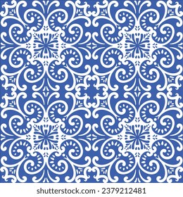 Ornamental blue and white patterns for any decor.