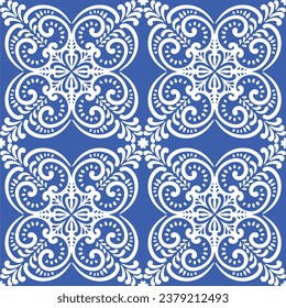 Ornamental blue and white patterns for any decor.