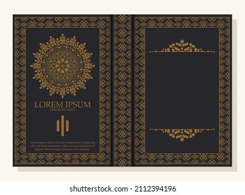 Ornamental book cover design template