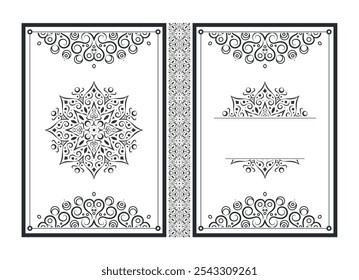 Ornamental book cover design template