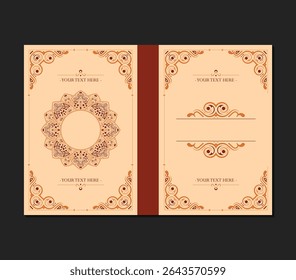 Ornamental book cover design template