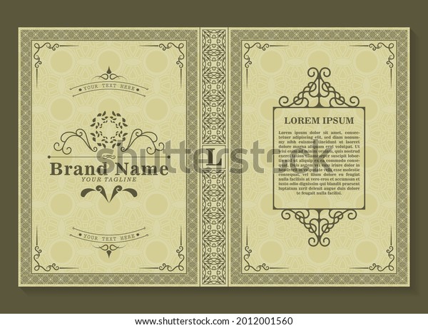 Ornamental book cover design\
template