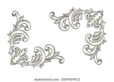 Ornamental border in baroque style