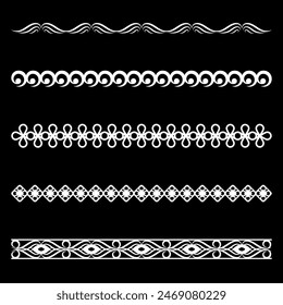Ornamental border collection. Vector ornament pattern Mediterranean decor