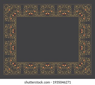 Ornamental border design on dark gray background