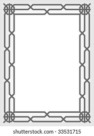 Ornamental  border frame. Vector illustration.
