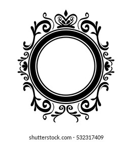 Baroque Mirror Frame Line Art Vector Stock Vector (Royalty Free ...