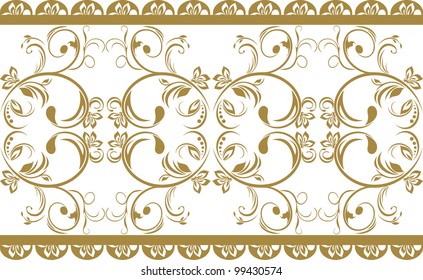 Ornamental border isolated on the white. Vector