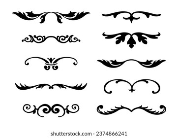 Ornamental borders collection in black colour